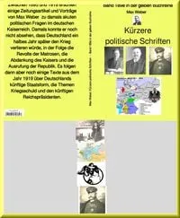 Buchcover: Max Weber: Kürzere politische Schriften - Band 189e in der gelben Buchreihe - bei Jürgen Ruszkowski